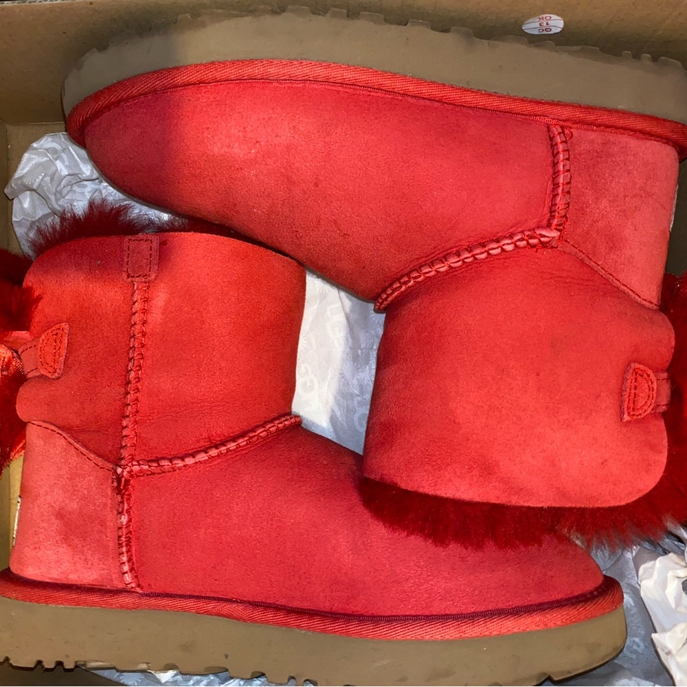 Ugg Red Mini Bailey Bow Boots - image 3